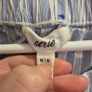 Aerie Blue and White Striped Flannel Trousers Pj.